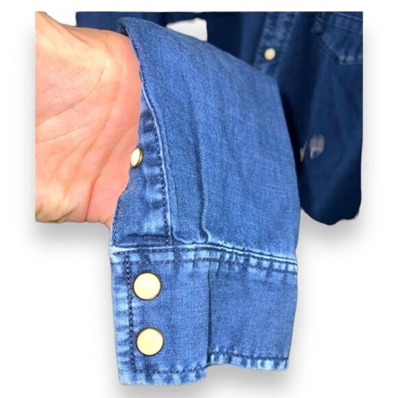 All Saints Blue Casual Button Down Shirt - Picture 6 of 9